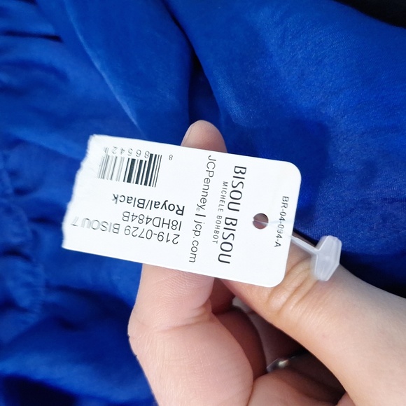 Nwt Bisou Bisou Blue Flowy Summer Dress Size 8 - Picture 6 of 6